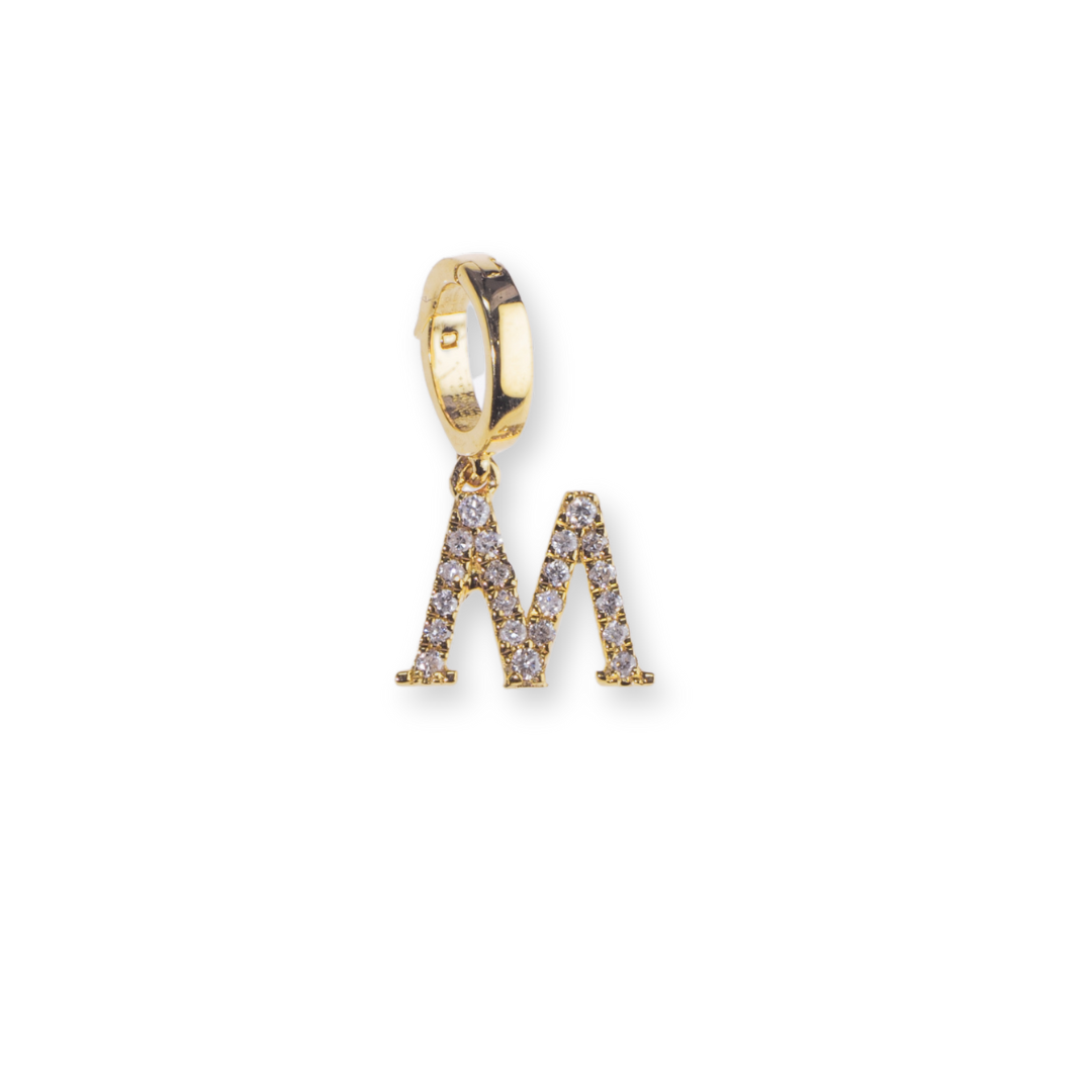 M Initial Diamond Charm