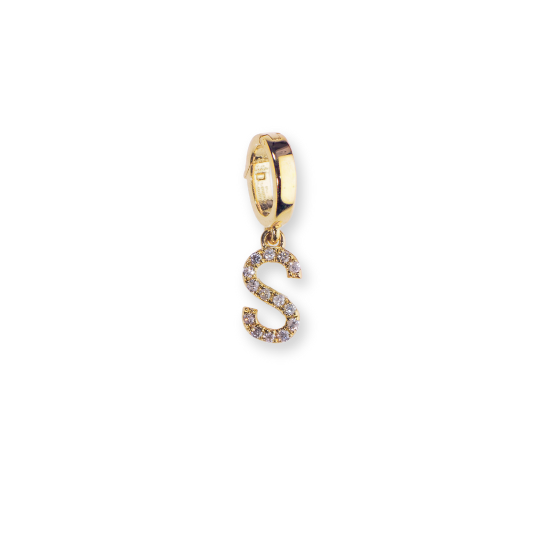 S Initial Diamond Charm