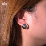 Load image into Gallery viewer, 2-Tone Round Chunky Hoops Earrings
