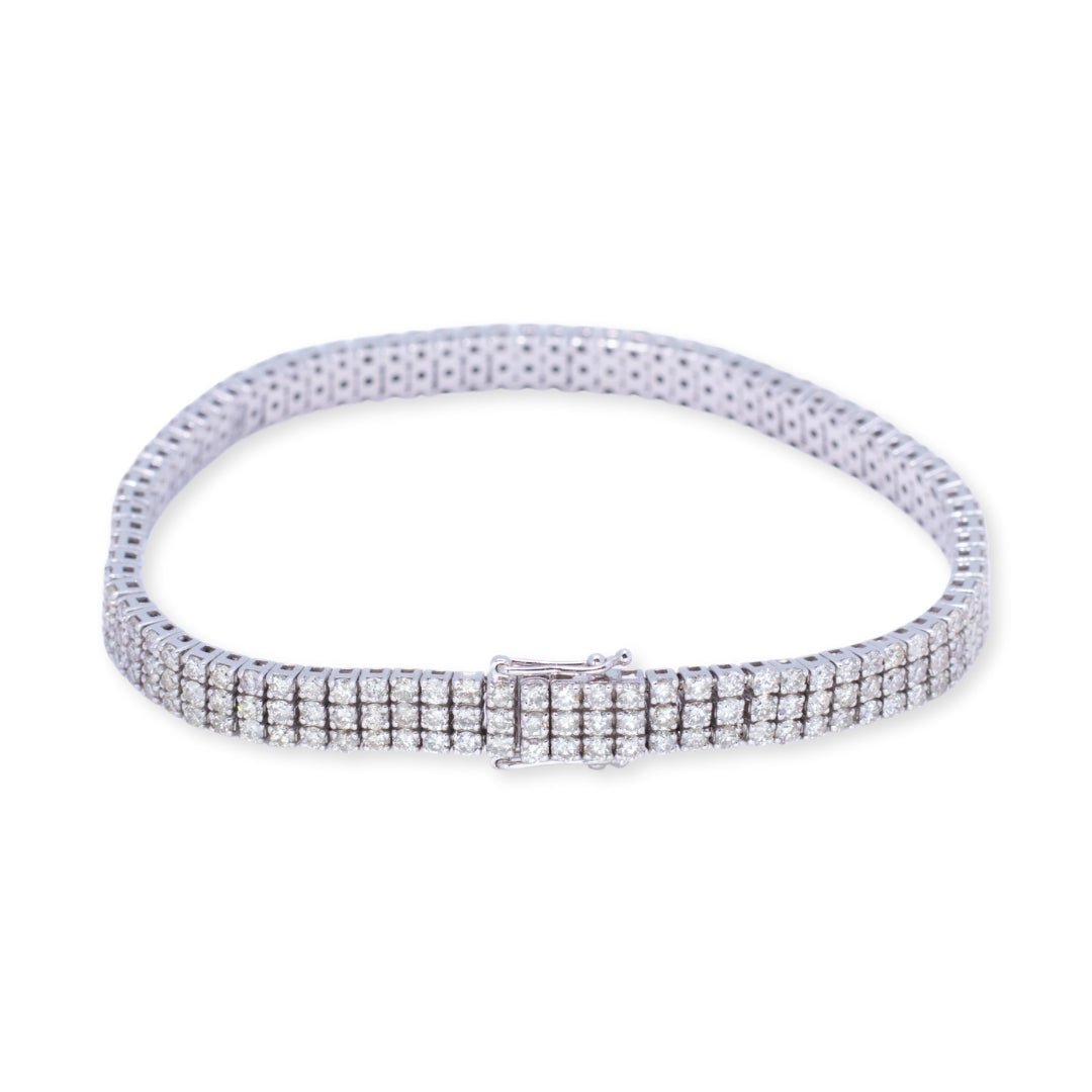 Tennis Square Setting Round 5.5ct Diamond Bracelet