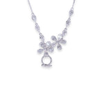 Load image into Gallery viewer, Flower Drop Round &amp; Baguette 0.6ct Diamond Necklace
