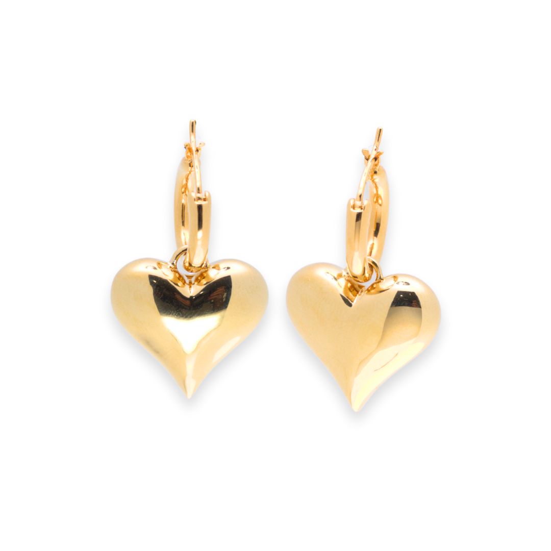 Chunky Heart Dangling Earrings