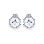 Load image into Gallery viewer, Round Round 1.980ct MOP &amp; 0.30ct Diamond Earrings
