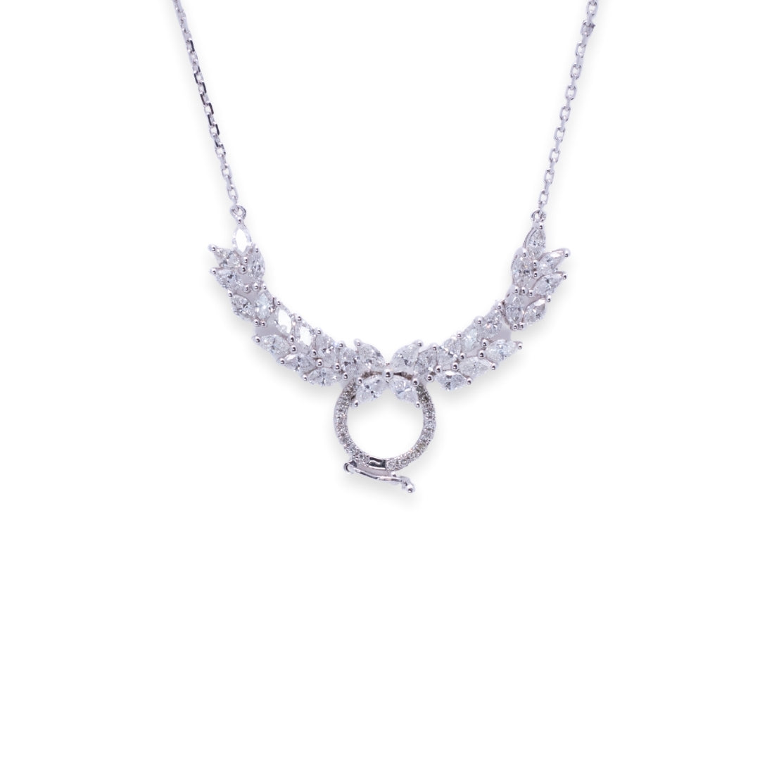 Statement Round & Marquise 1.5ct Diamond Necklace