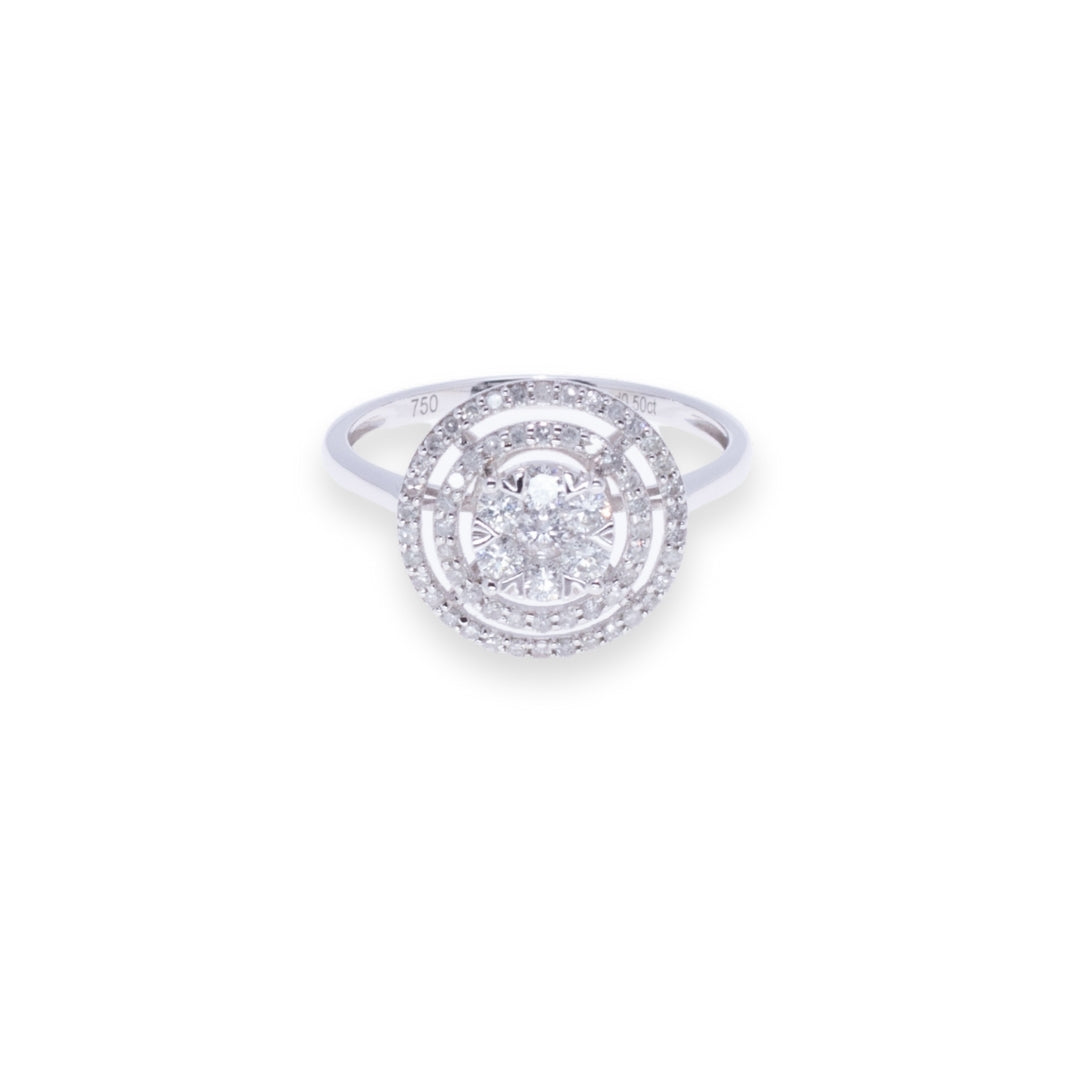 Double Halo Round 0.5ct Diamond Ring