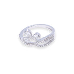 Load image into Gallery viewer, 3-Leaf Clover Statement Round &amp; Baguette 0.55ct Diamond Ring
