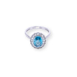 Load image into Gallery viewer, 2-in-1 Oval Round 2.24ct Aquamarine &amp; 0.57ct Diamond Ring/Pendant
