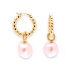 Load image into Gallery viewer, Baroque Pearl &amp; Round Knot Cut Dangling MOP Earrings
