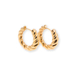 Load image into Gallery viewer, Round Knot Cut Hoops Earrings
