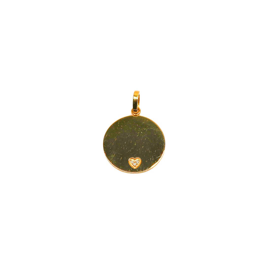 18K Yellow Gold Vita Mia Round pendingct Diamond Charm