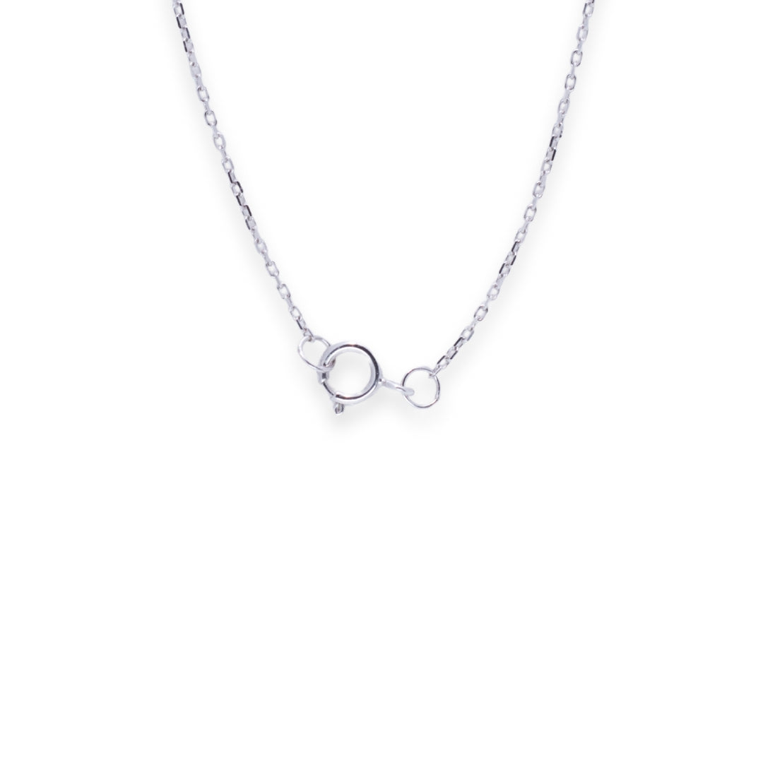 Flower Drop Round & Baguette 0.6ct Diamond Necklace