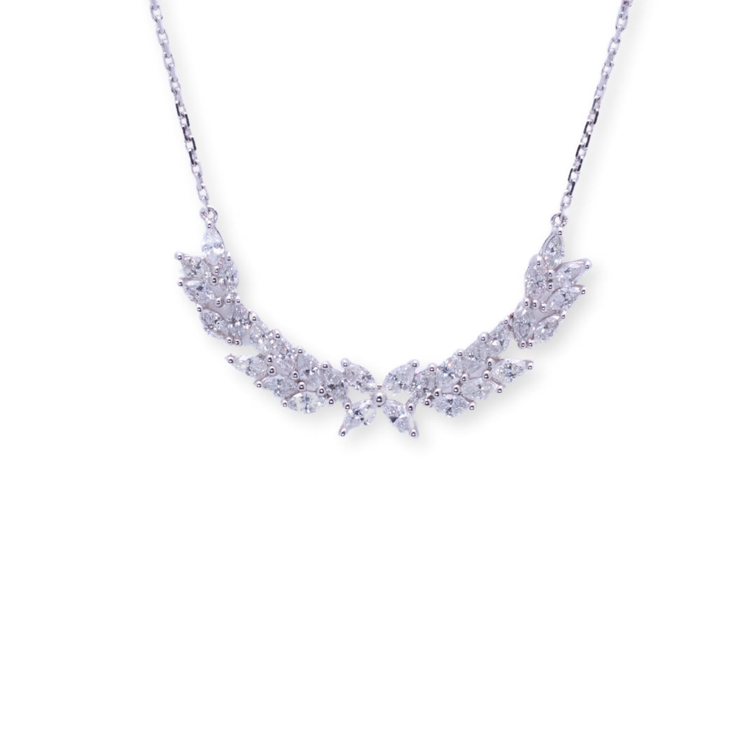 Statement Round & Marquise 1.5ct Diamond Necklace