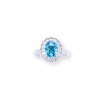 Load image into Gallery viewer, 2-in-1 Oval Round 2.24ct Aquamarine &amp; 0.57ct Diamond Ring/Pendant
