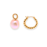 Load image into Gallery viewer, Baroque Pearl &amp; Round Knot Cut Dangling MOP Earrings
