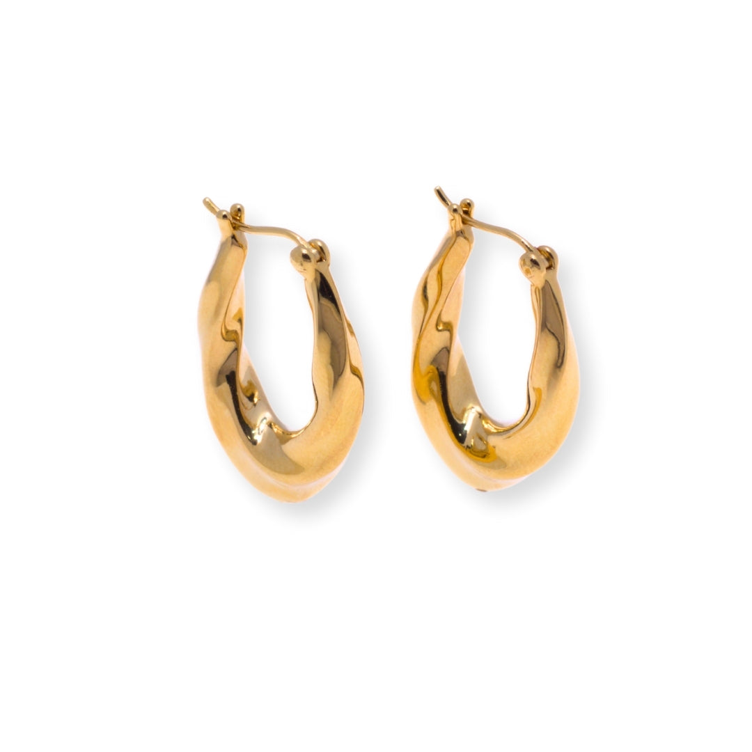 Bumpy U-Shaped Hoops Earrings