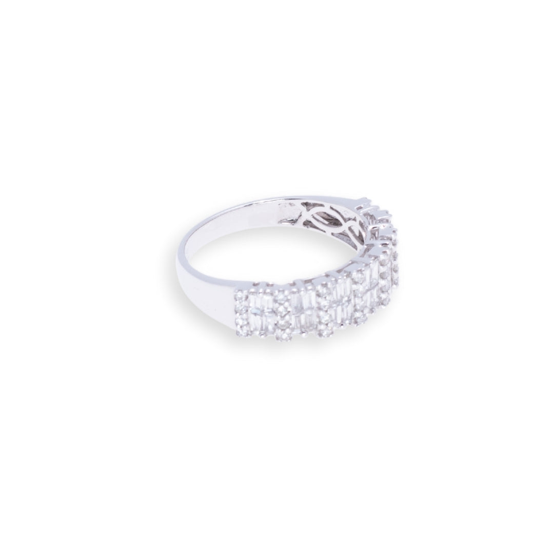 Half Eternity Round & Baguette 0.9ct Diamond Ring