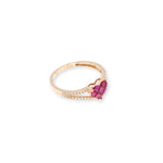 Load image into Gallery viewer, Heart Round 0.73ct Ruby &amp; 0.18ct Diamond Ring
