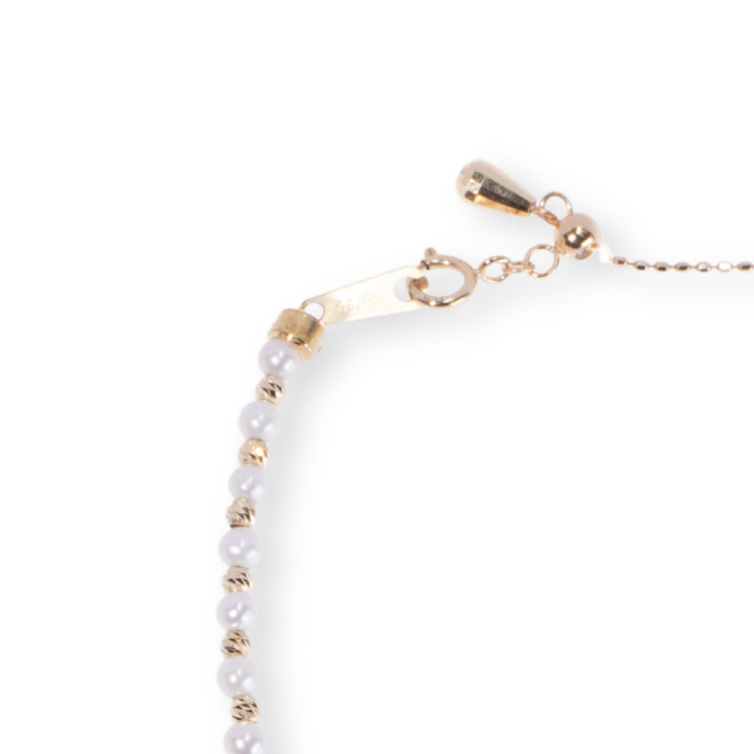 Diamond Cut Japanese Akoya Pearl Bracelet