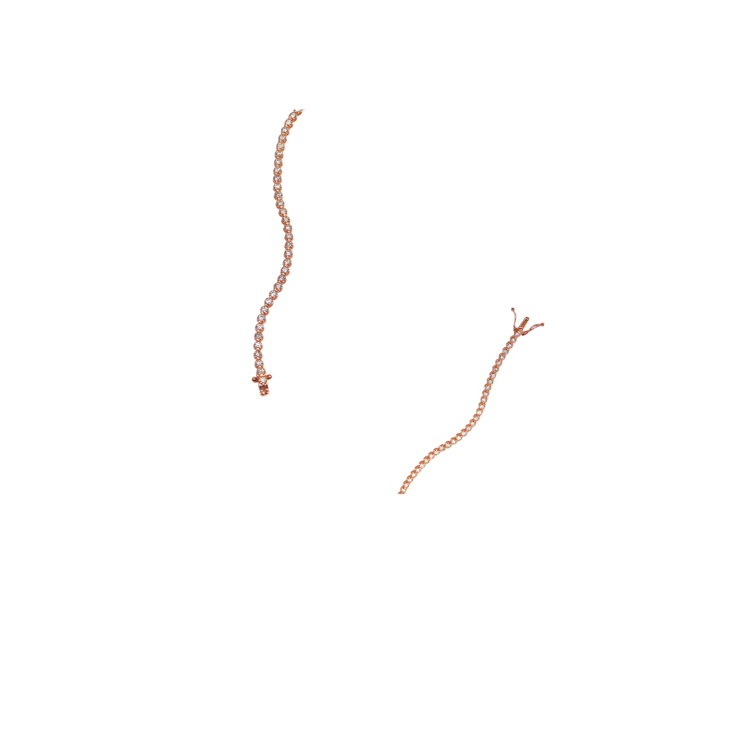 18K Rose Gold Tennis Round 1ct Diamond Bracelet