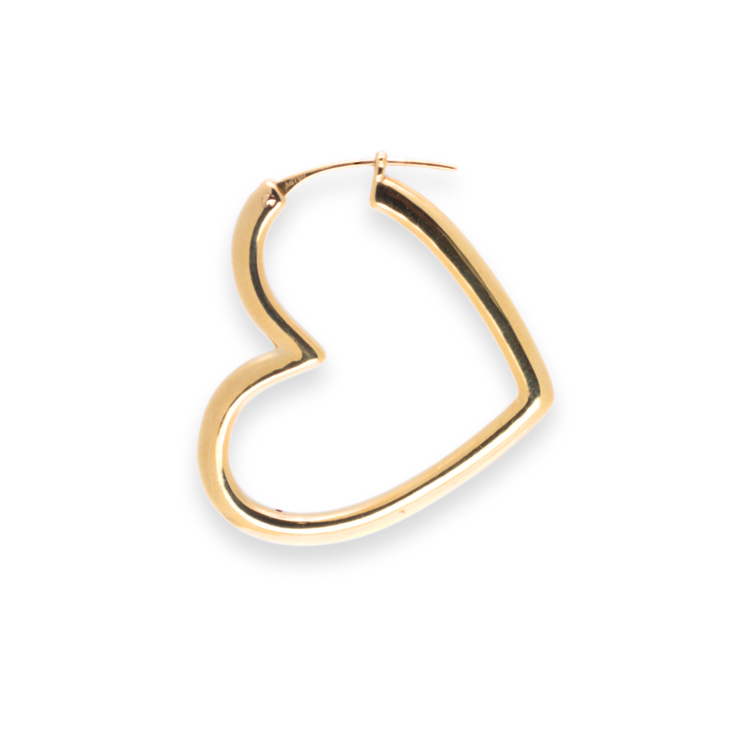 Bulky Open Heart Statement Hoops Earrings