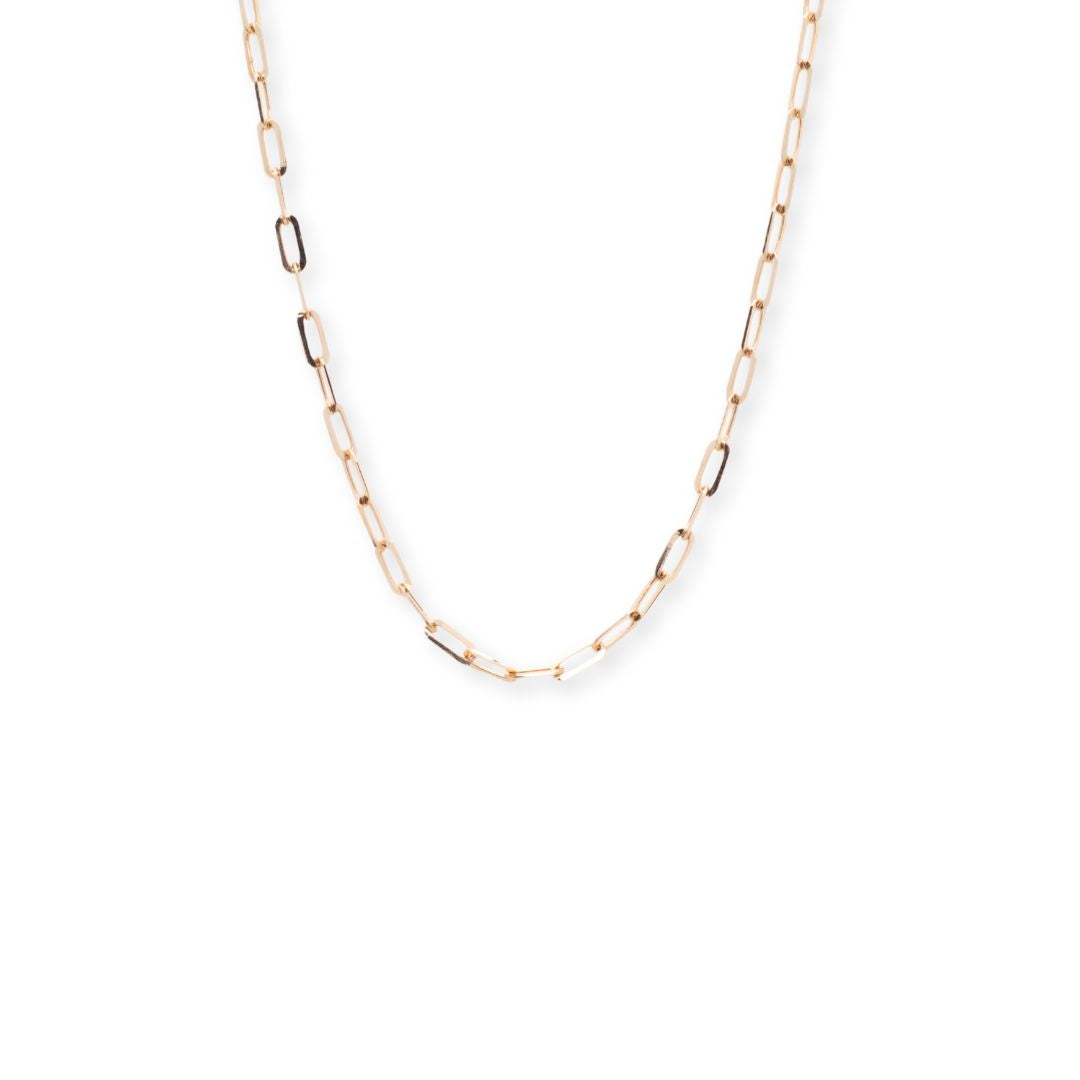 Half Paperclip Half Diamond Cut Necklace