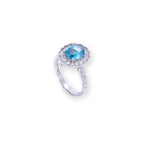 Load image into Gallery viewer, 2-in-1 Oval Round 2.24ct Aquamarine &amp; 0.57ct Diamond Ring/Pendant
