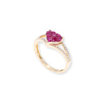 Load image into Gallery viewer, Heart Round 0.73ct Ruby &amp; 0.18ct Diamond Ring
