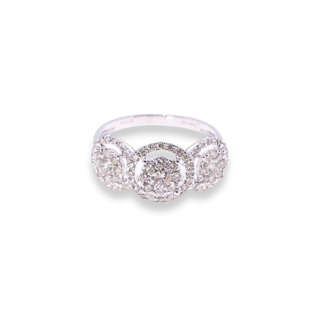 Trilogy Round Halo Round 0.85ct Diamond Ring