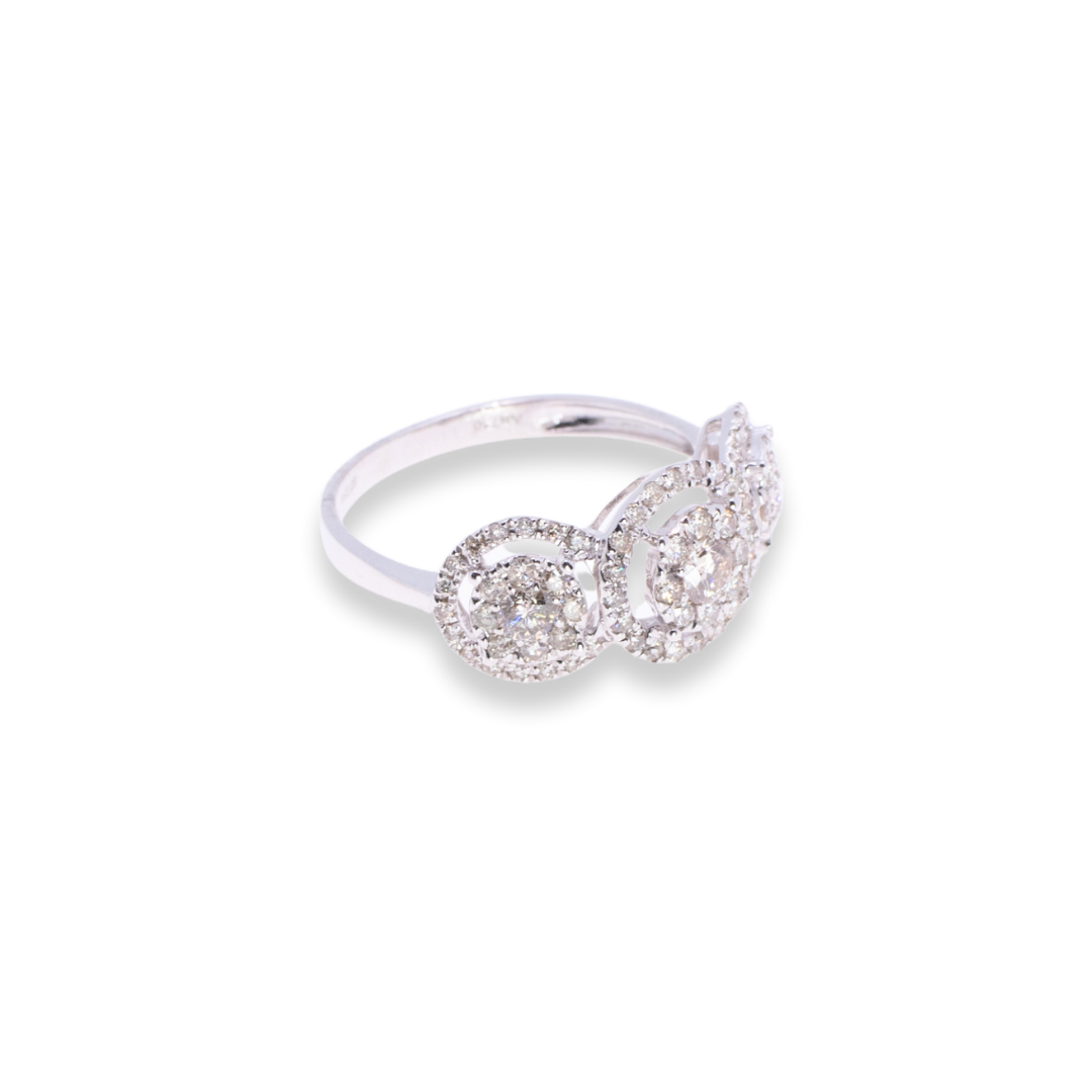 Trilogy Round Halo Round 0.85ct Diamond Ring