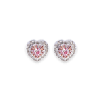 Load image into Gallery viewer, Heart Stud 0.26ct Pink Diamond &amp; 0.24ct Diamond Earrings
