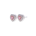 Load image into Gallery viewer, Heart Stud 0.26ct Pink Diamond &amp; 0.24ct Diamond Earrings
