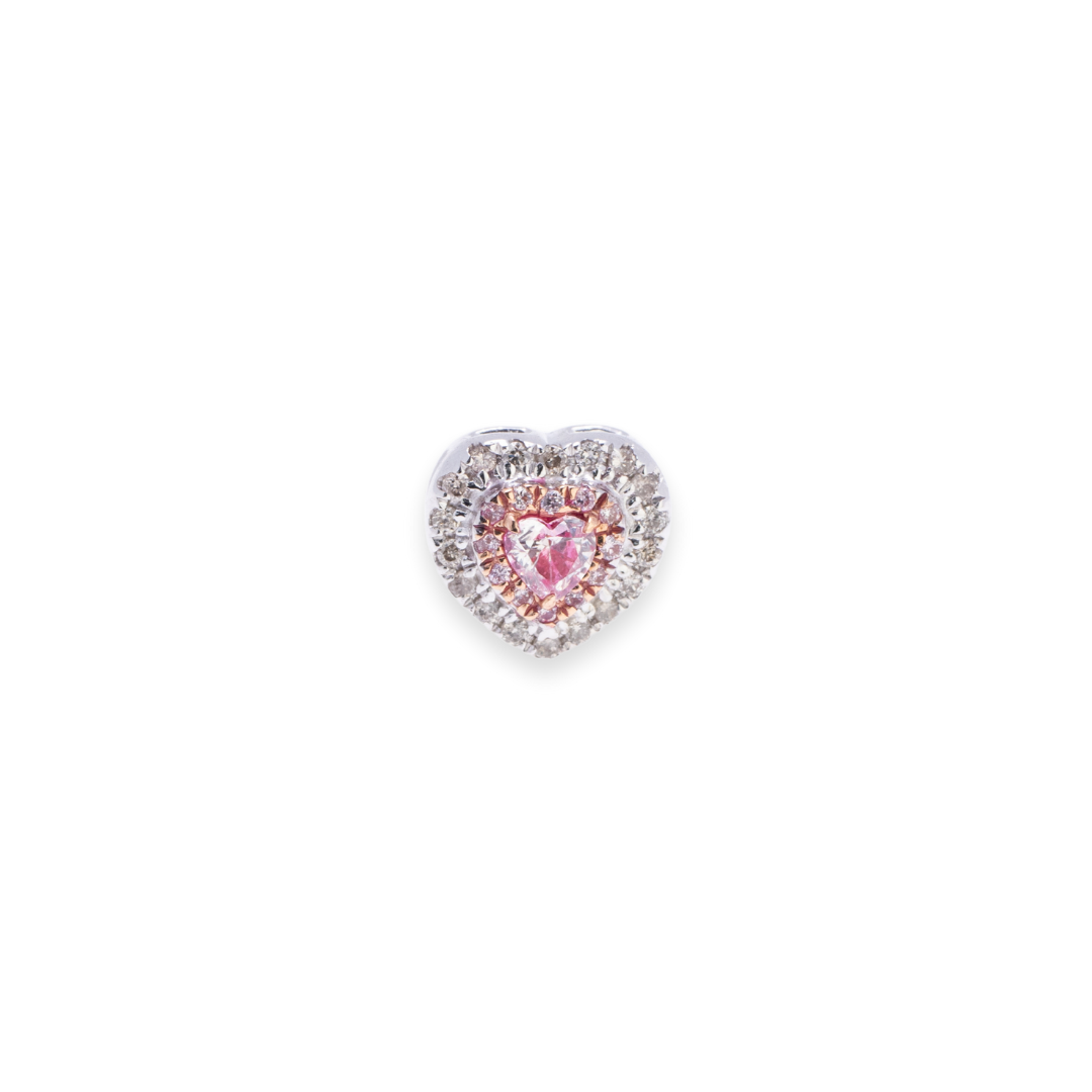 Heart Stud 0.26ct Pink Diamond & 0.24ct Diamond Earrings