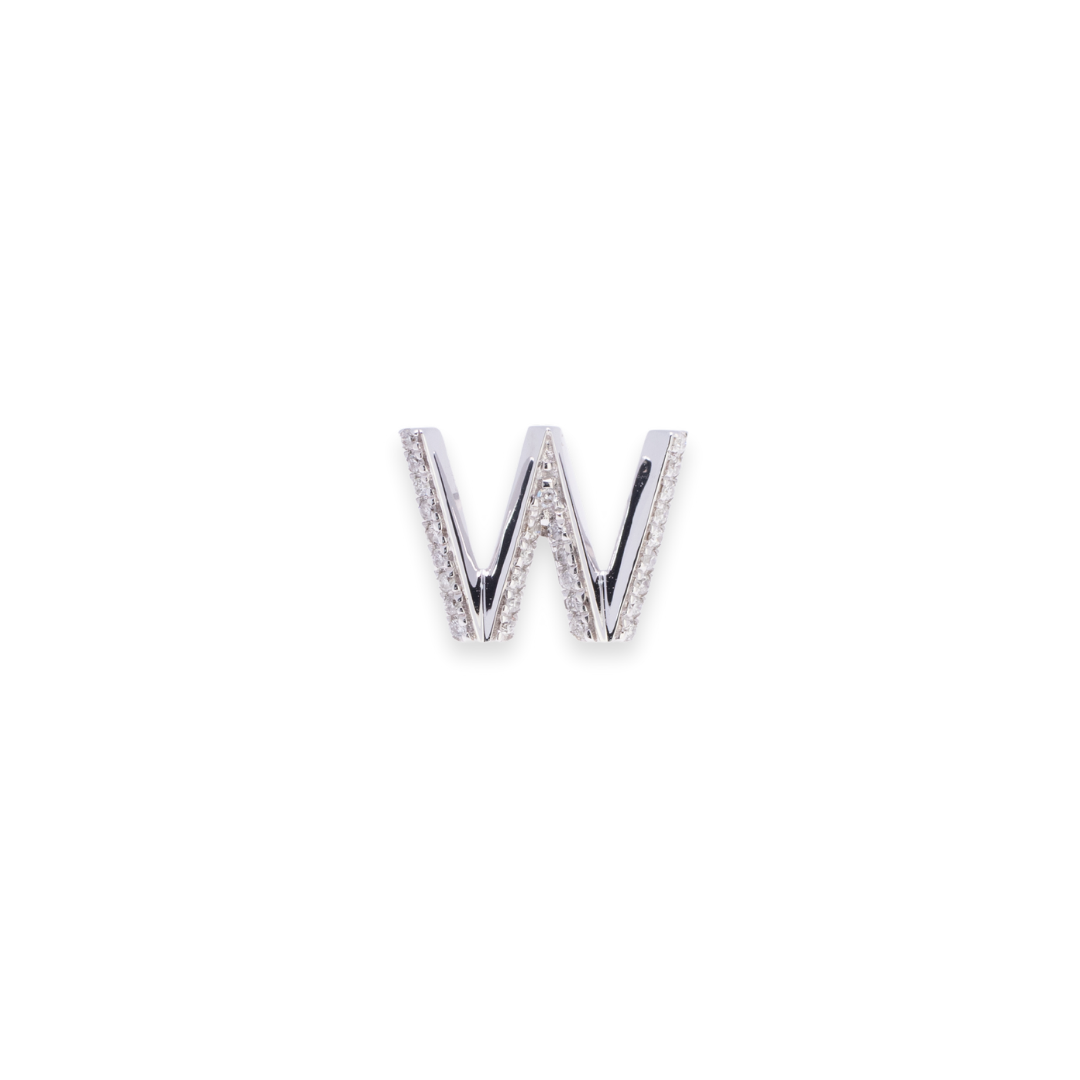 Letter W Stud 0.12ct Diamond Earrings