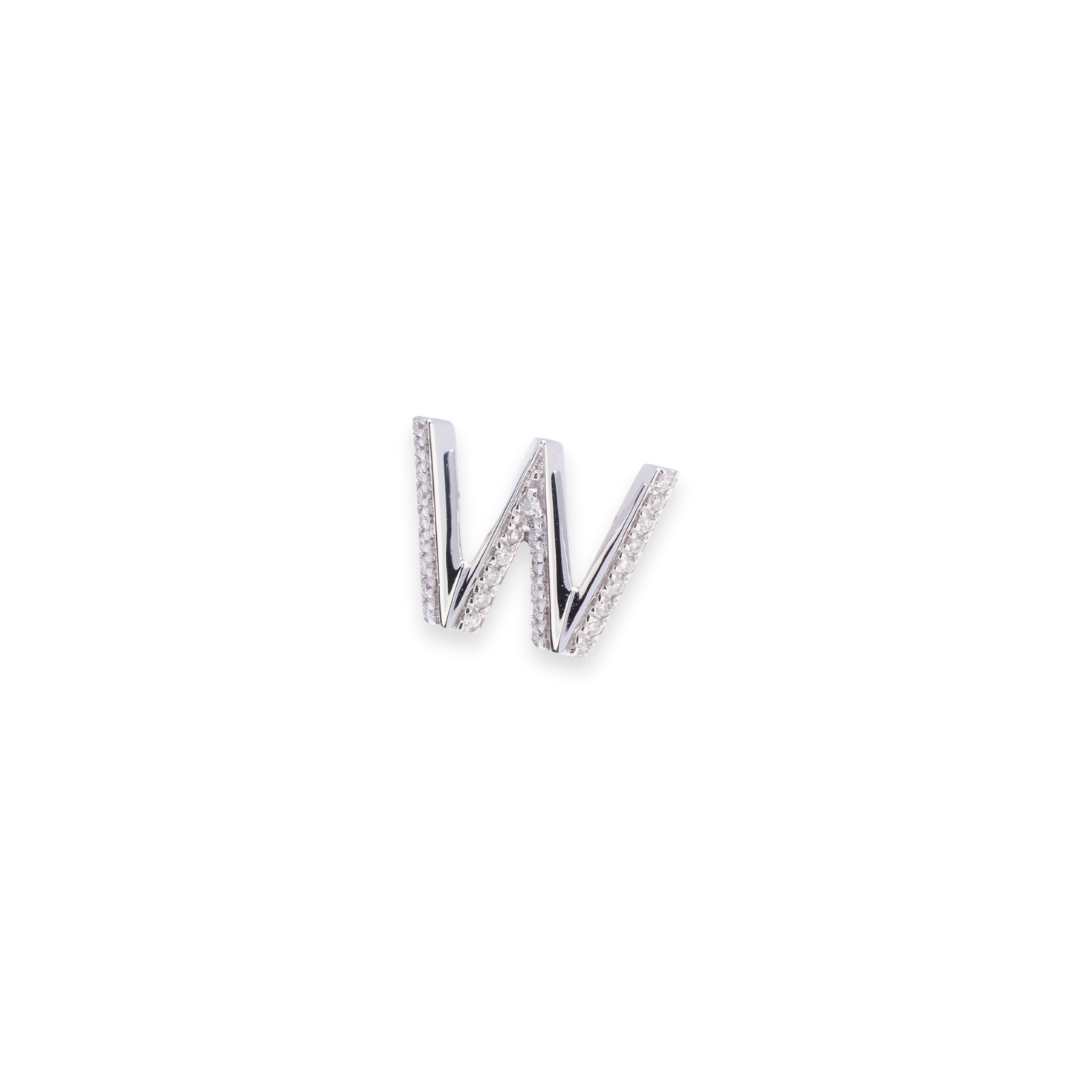 Letter W Stud 0.12ct Diamond Earrings