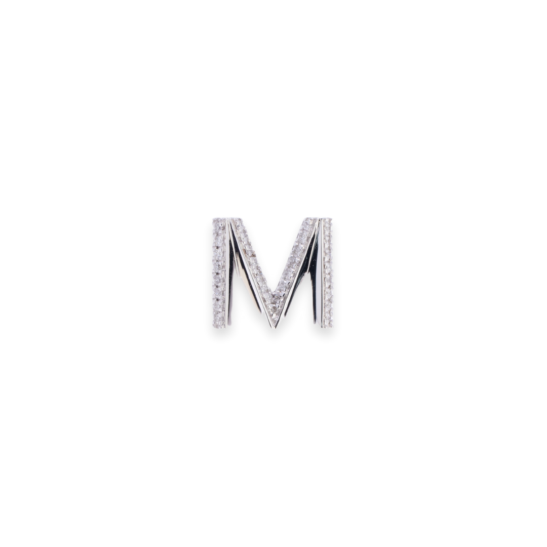 Letter M Stud 0.12ct Diamond Earrings