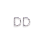 Load image into Gallery viewer, Letter D Stud 0.1ct Diamond Earrings
