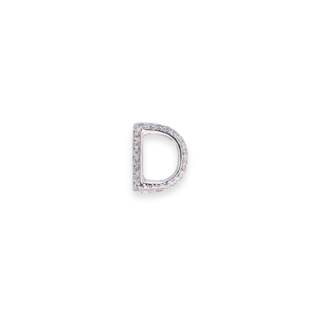 Letter D Stud 0.1ct Diamond Earrings