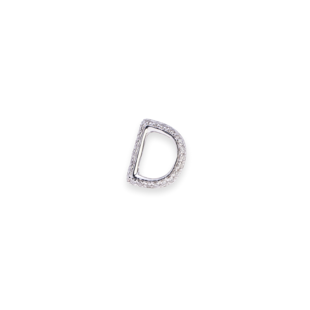 Letter D Stud 0.1ct Diamond Earrings