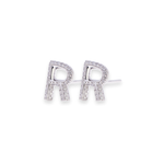 Load image into Gallery viewer, Letter R Stud 0.12ct Diamond Earrings
