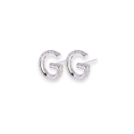 Load image into Gallery viewer, Letter G Stud 0.1ct Diamond Earrings
