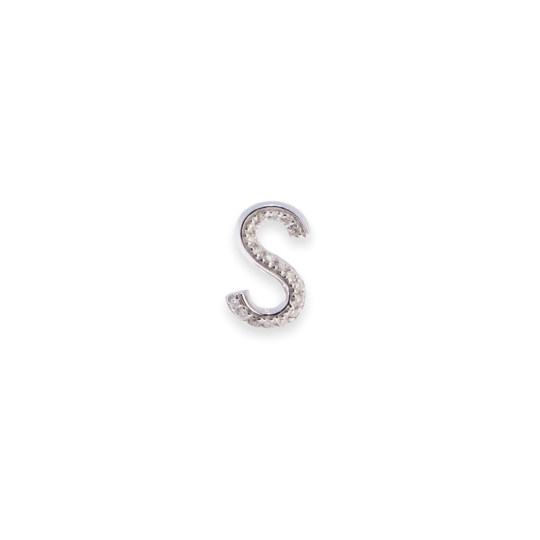 Letter S Stud 0.08ct Diamond Earrings