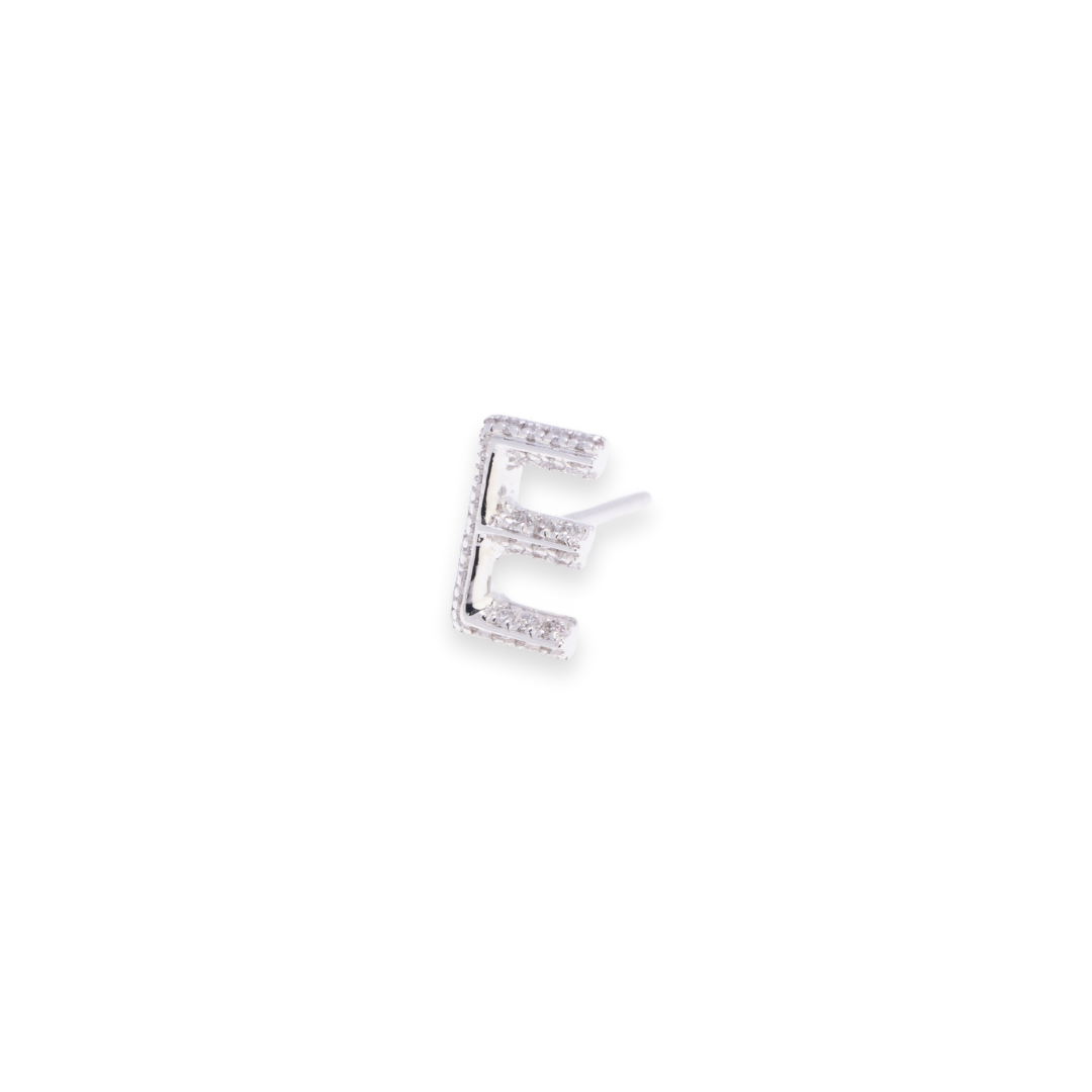 Letter E Stud 0.1ct Diamond Earrings