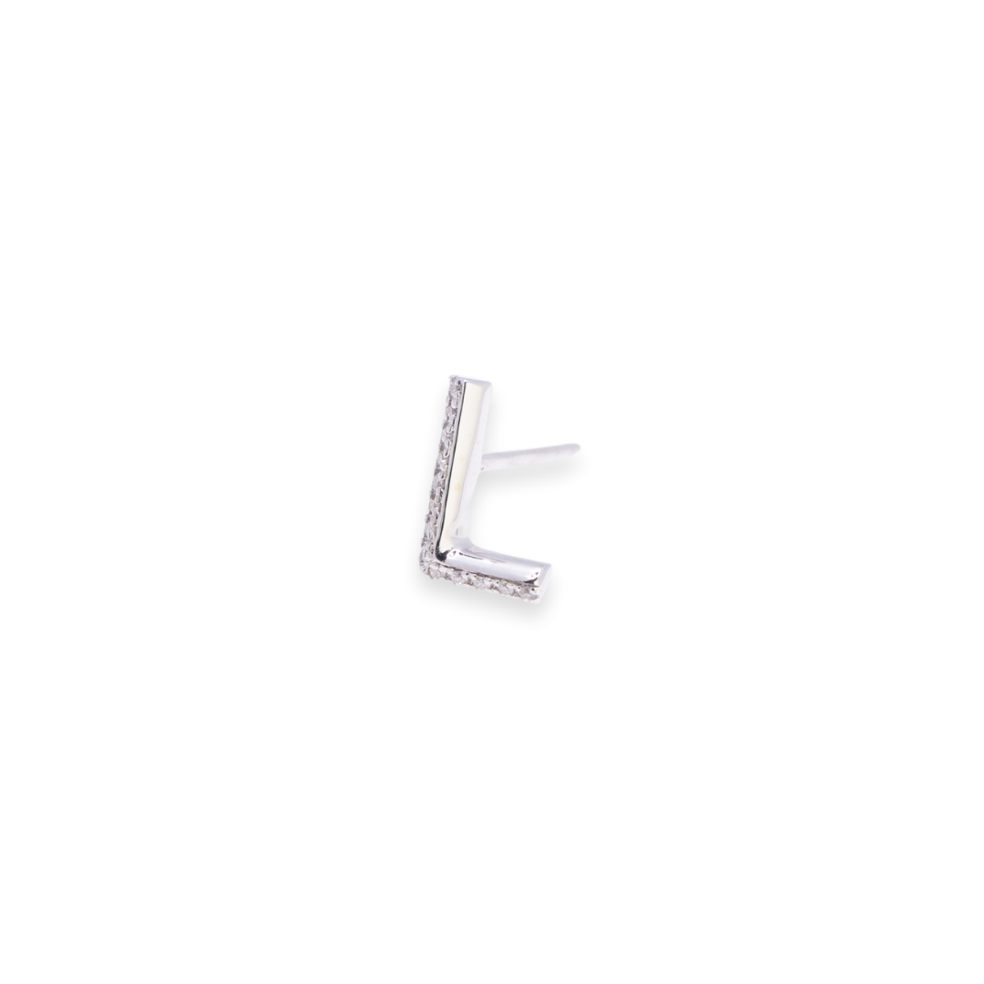 Letter L Stud 0.06ct Diamond Earrings