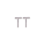 Load image into Gallery viewer, Letter T Stud 0.06ct Diamond Earrings
