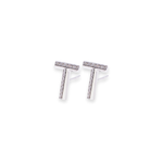 Load image into Gallery viewer, Letter T Stud 0.06ct Diamond Earrings
