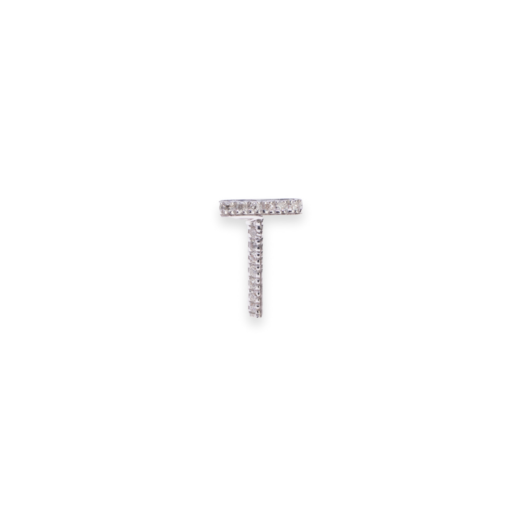 Letter T Stud 0.06ct Diamond Earrings