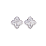 Load image into Gallery viewer, Clover Halo Stud 0.42ct Diamond Earrings
