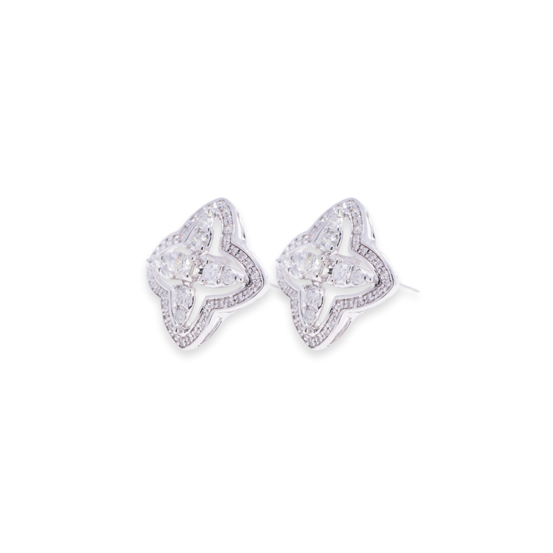 Clover Halo Stud 0.42ct Diamond Earrings