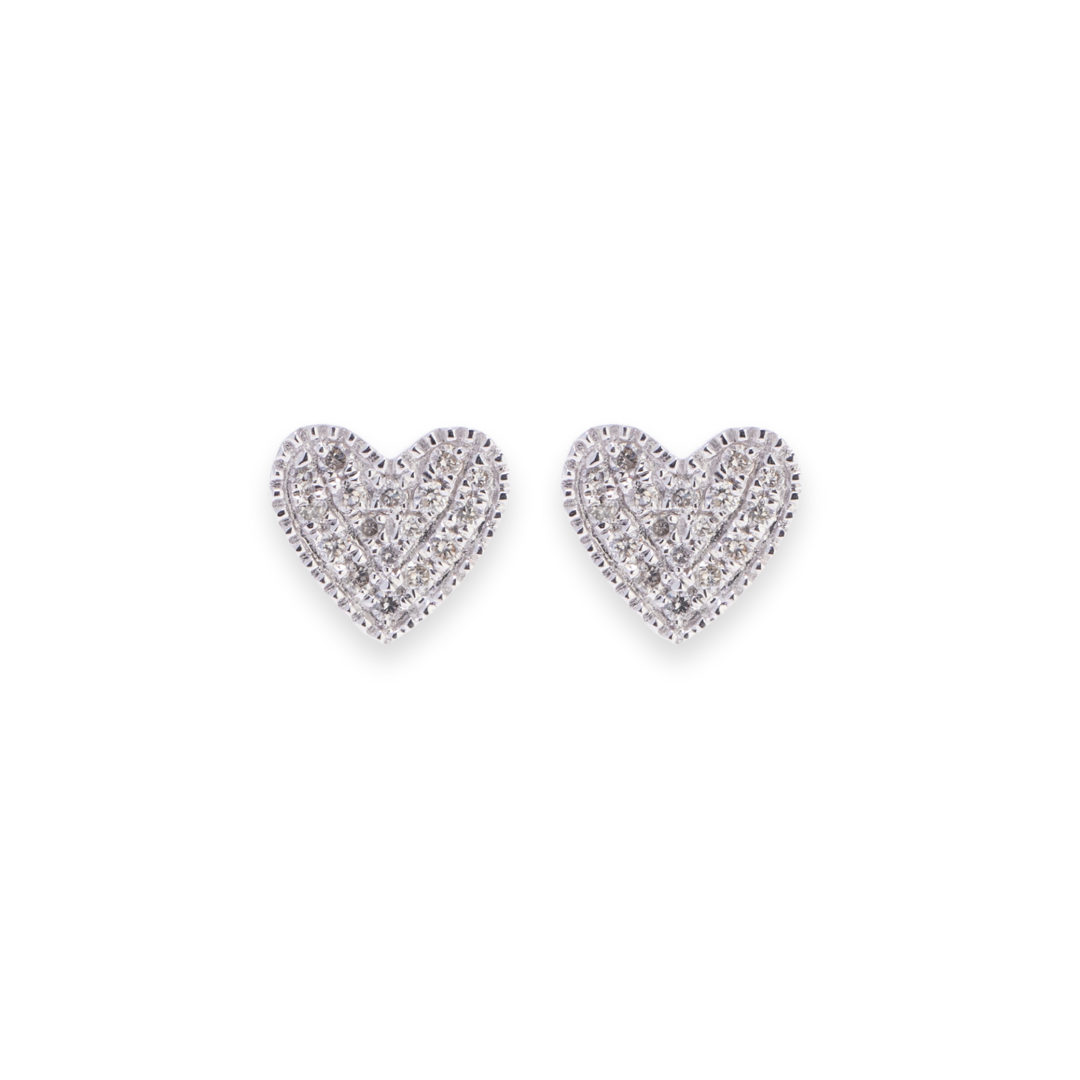 Heart Stud 0.18ct Diamond Earrings