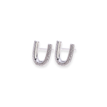 Load image into Gallery viewer, Letter U Stud 0.1ct Diamond Earrings
